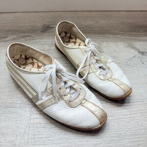 COACH Erin P506 Women’s White leather lace up snickers shoes Sz 9M